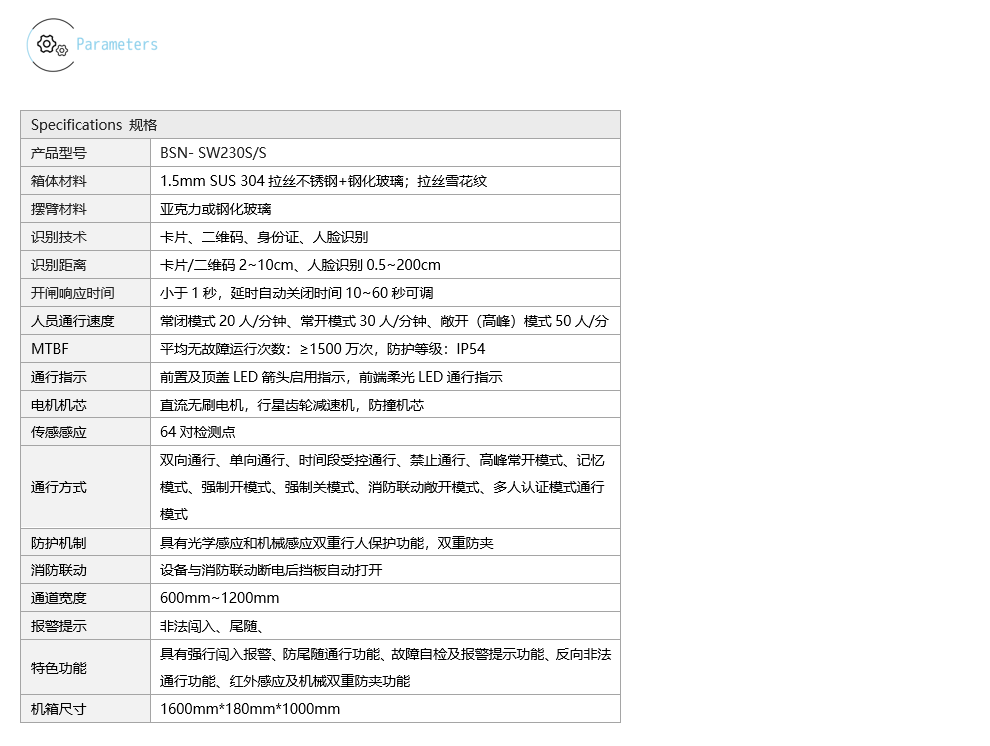 SW230 参数